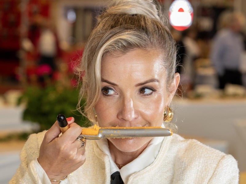 Helen Skelton visits the Cheese and Dairy Judging at the show