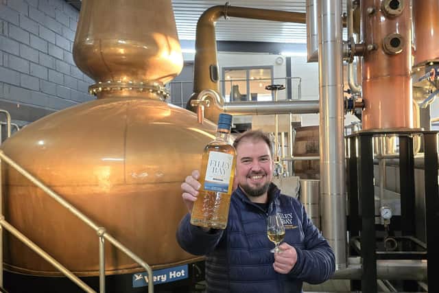Joe Clark with The W Club award-winning Flagship single malt whisky