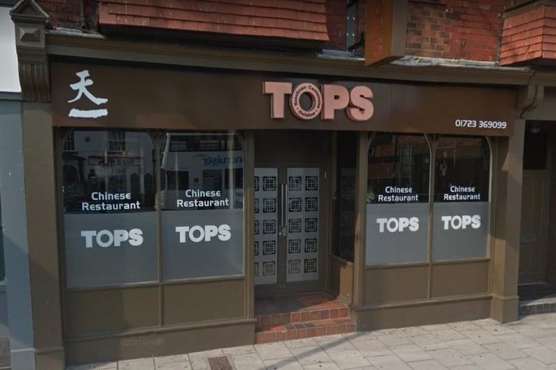 Tops, located on Falsgrave Road, was ranked as the top Chinese restaurant in the Scarborough area.