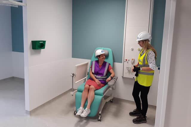 A patient chair in the UECC