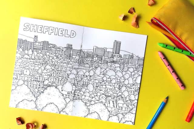The book features Sheffield and other Yorkshire locations