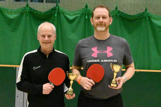 Mike Byass and Jon Bell, finalists in the Division Two Men's Singles tournament. Photo by Tony Wigley