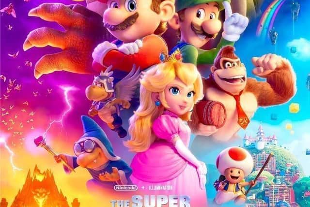 Super Mario Bros Movie is on at the Hollywood Plaza