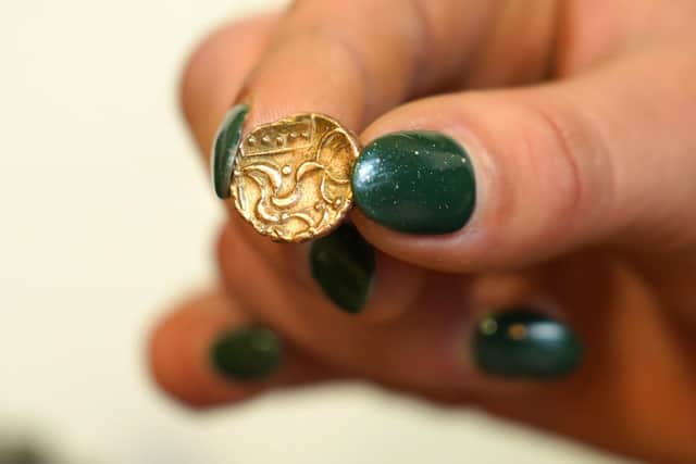 A 2,000-year-old Iron Age coin coming up for sale at a Scarborough auction.