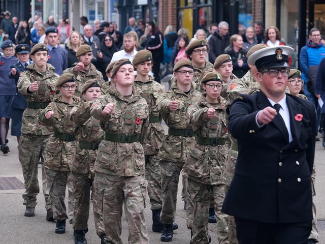 Army Cadets march through town