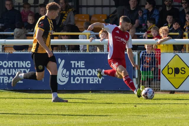 Scarborough Athletic earned a 1-1 draw at National League North rivals Leamington. Photo by Rhys O'Callaghan