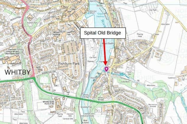 Spital Old Bridge location in Whitby.