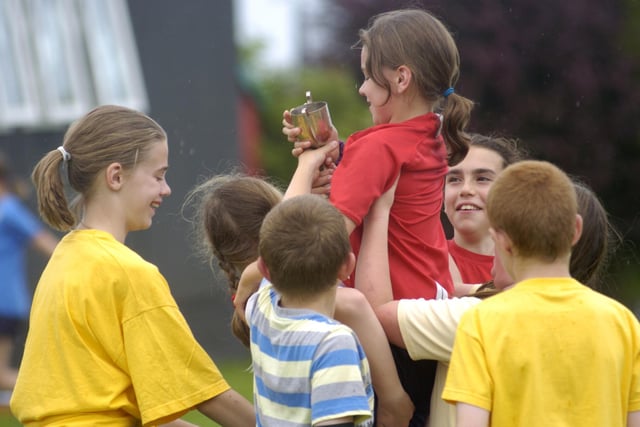 Children celebrate at Sleights School Sports Day, June 2009.
w092716c