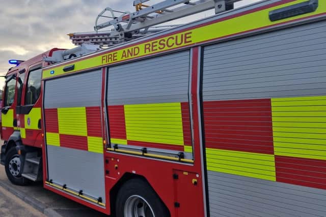Police and Firefighters attended the car fire on Friday evening