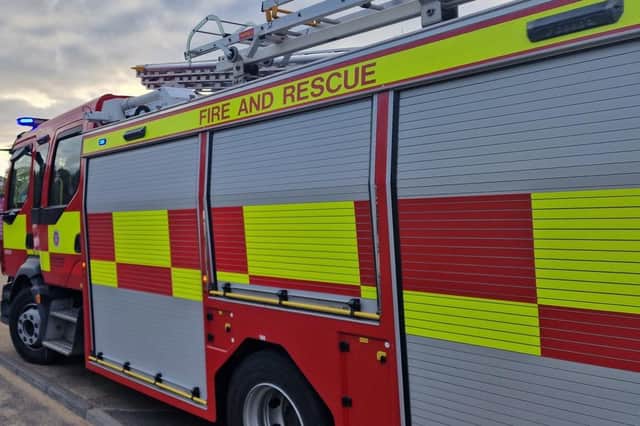 Police and Firefighters attended the car fire on Friday evening
