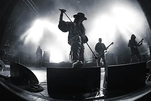 Fields of the Nephilim, due to appear on stage at Whitby Pavilion.
