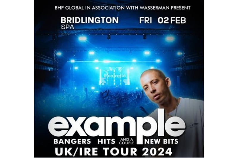 Example is bringing his UK tour to Bridlington on February 2.T he homegrown legend in the scene and triple-threat singer, rapper and producer released his highly anticipated 8th studio album 'We May Grow Old But We Never Grow Up' in June last year to critical acclaim and featured a stellar line-up of collaborators. Renowned for his monstrous live sets, fans can anticipate a high-octane show featuring all of his timeless hits like 'Changed The Way You Kiss Me,' 'Kickstarts,' 'Stay Awake,' 'Say Nothing,' and 'We'll Be Coming Back,' and more.
