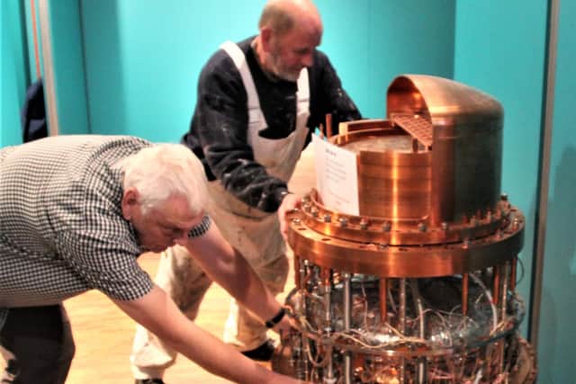 Zeplin lll Dark Matter Detector from Boulby being re-displayed at Whitby Museum.