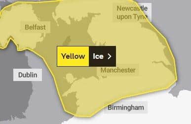 The Yellow Warning has been issued by the Met Office and covers much of the central and northern parts of England.