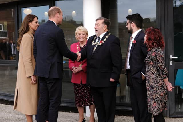 Mayor Eric Broadbent greets the Prince of Wales - Pic: Richard Ponter