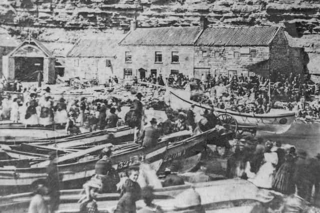 Staithes stood watch on June 1, 1875 as the Hannah Somerset launched, the village’s first lifeboat. Crowds gathered to witness the beginning of a proud tradition of lifesaving that continues in Staithes to this day.