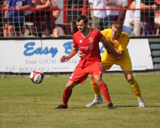 Lewis Dennison scored a late leveller for Brid Town on Saturday v Sheffield FC.