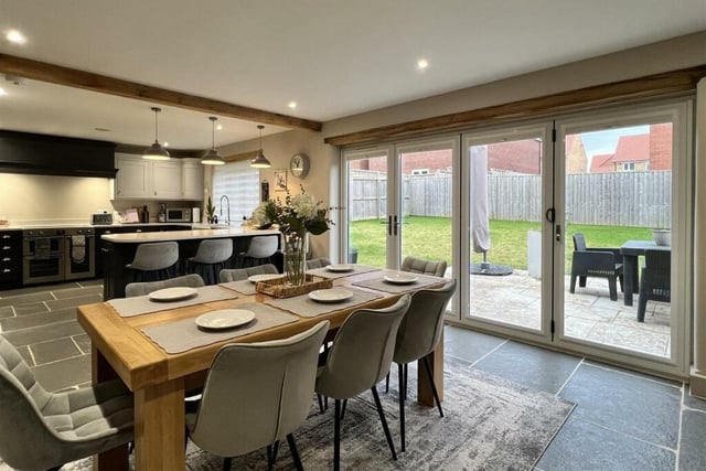 The breakfast kitchen and diner has bi-folding doors to the patio and garden.