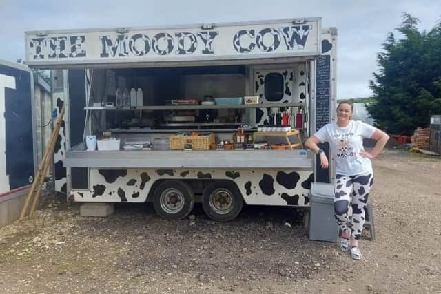 Gemma Kempson at The Moody Cow trailer based at Muston, near Filey.