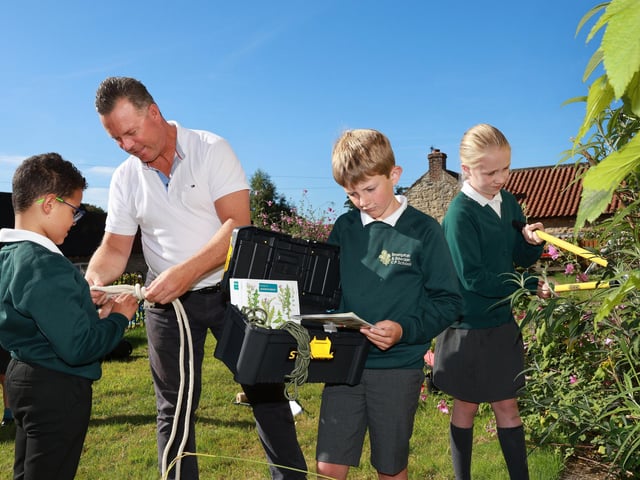 Head Gareth Robinson working with the pupils