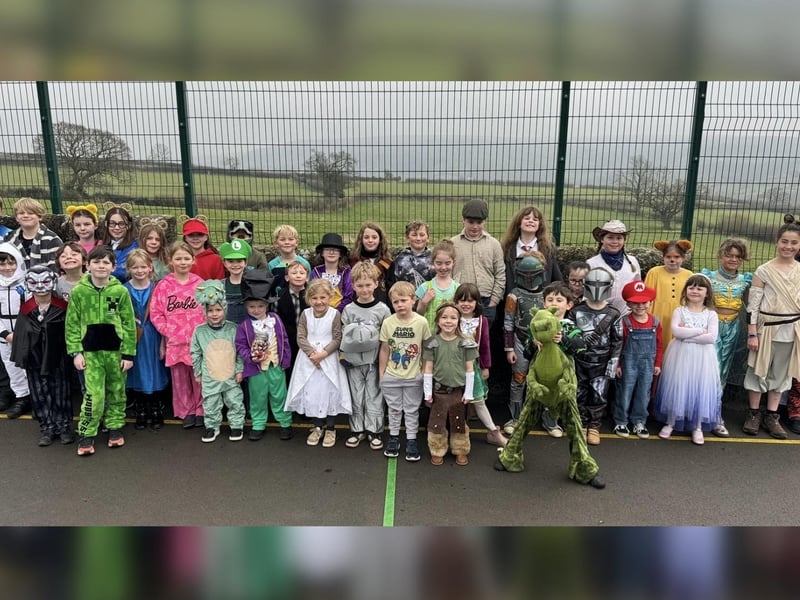 Egton School children having World Book Day fun.