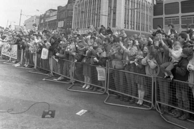 Some of the crowd who amassed for the filming of Saturday Superstore in Blackpool