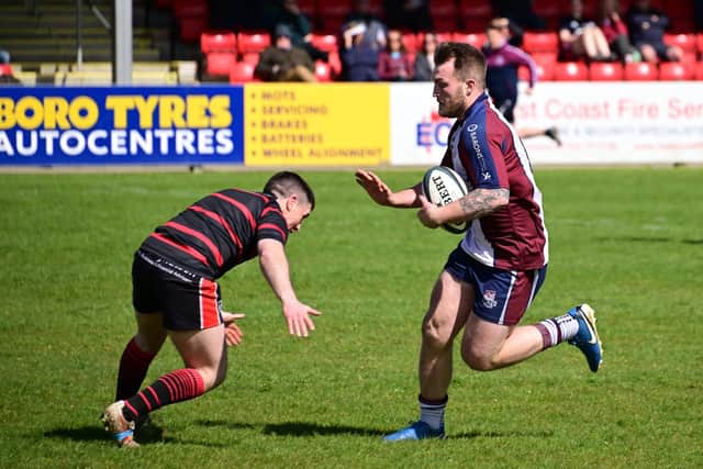 Scarborough RUFC won 69-5 against Aspatria in the Papa John’s Community Cup Regional Two North Plate quarter-final. Photo by Paul Tait
