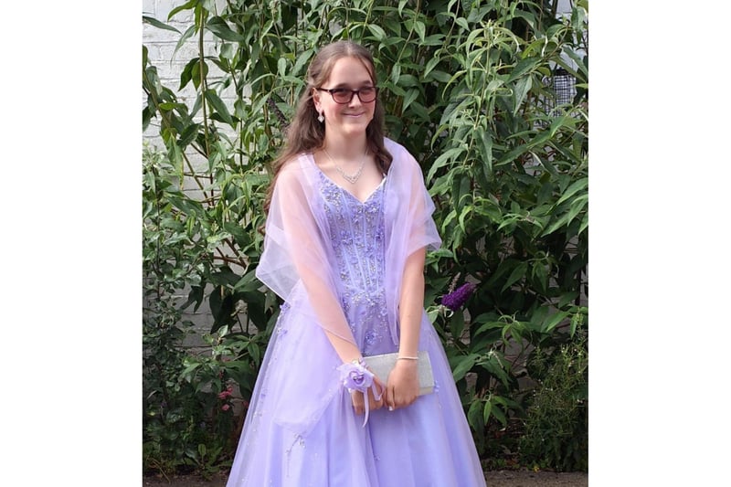 Carrieanne Walkington from Hornsea School prom is looking lovely in lilac.
