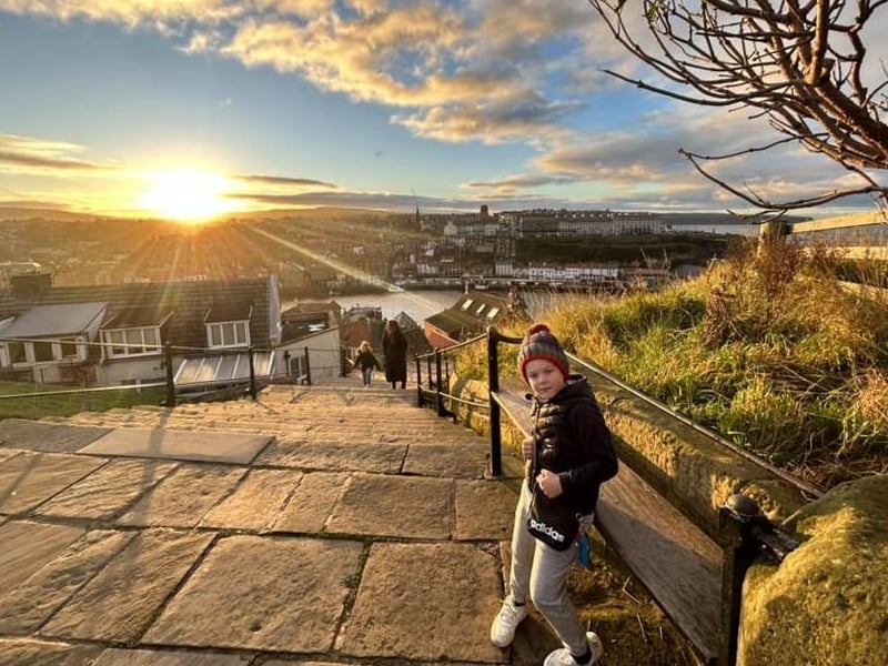 Enjoying a break at the top of Whitby's 199 Steps.
picture: Dan Mollon