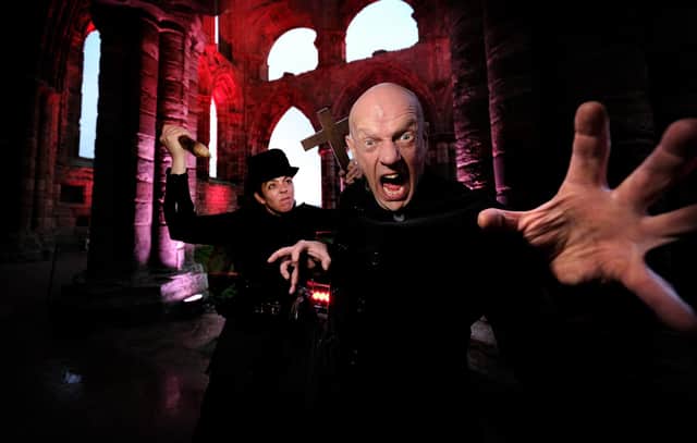 More fun with the Dracula performance set within the abbey ruins.
picture: Richard Ponter