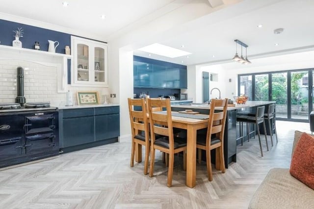 Modern family space in the living kitchen with diner.