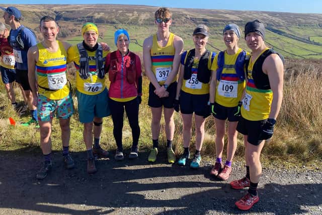 Scarborough Athletic Club's team line up at the Blakey Blitz fell race