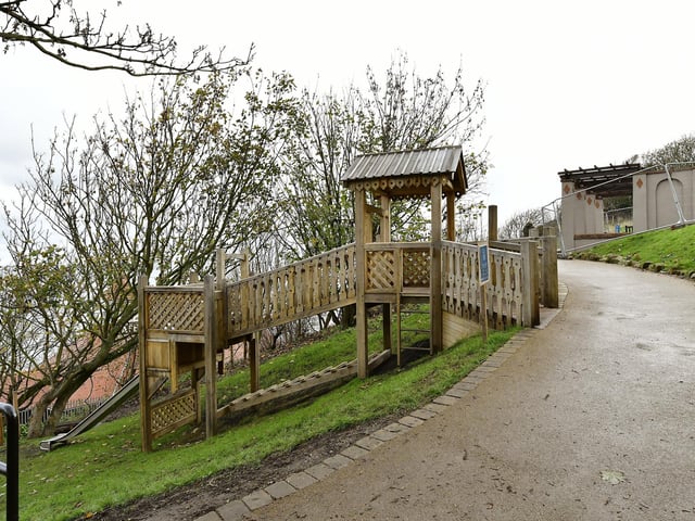 The path through the play area and the rest of South Cliff Gardens is accessible.