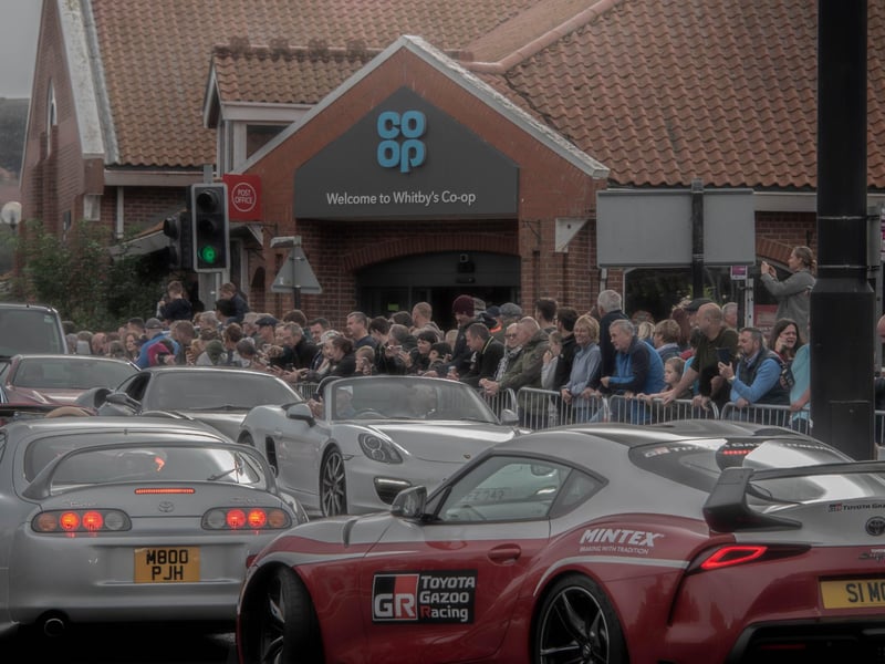 People watch the car parade on Whitby's Langborne Road.
picture: Deborah McCarthy.