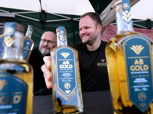 Award-winning Yorkshire rum at one of the stalls.