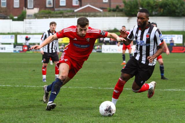 Boro's Luca Colville on the attack at Chorley. PHOTOS: ZACH FORSTER
