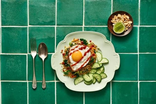 Mei Goreng With Fried Egg & Sambal Oelek.