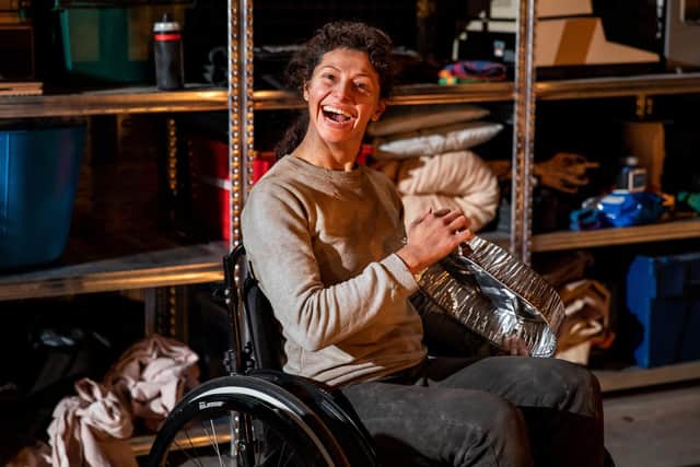 Pictured is 'Chopin' joyfully playing a silver turkey tin as an instrument, in one of the films many catchy songs. Credit: Ro Murphy