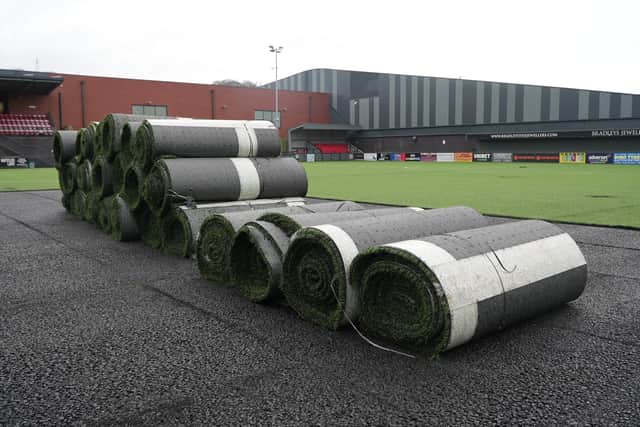 The 3G playing surface at Scarborough Sports Village was successfully removed by contractors in January. Steps to support the financial sustainability of Scarborough Athletic Football Club are to be considered by members of the council’s executive next week as crucial pitch repairs continue.