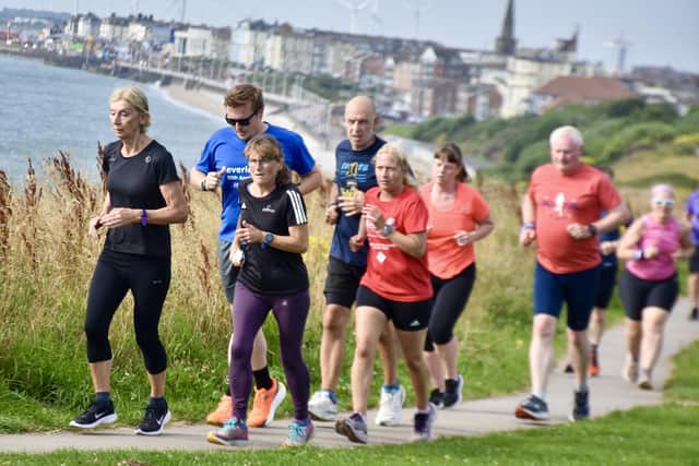 Runners battle it out at the Sewerby parkrun on Saturday morning.