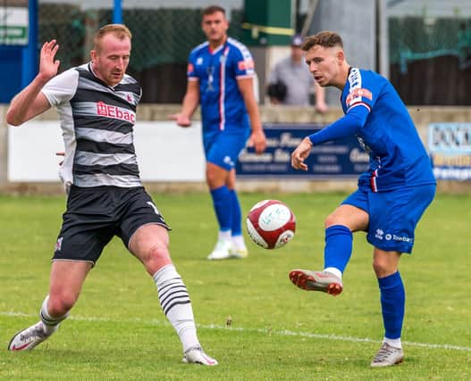 Priestley Griiffiths put Whitby 2-1 ahead at fellow strugglers Belper Town