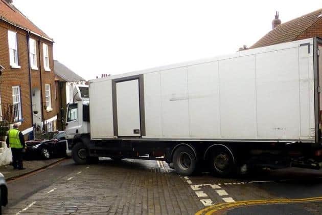 It is not the first instance of an HGV crash in the Old Town. A woman was seriously injured by a runaway lorry in 2021. (Photo: Dave Barry)