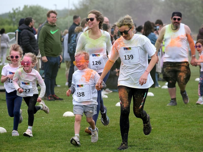 Rainbow runners on the course