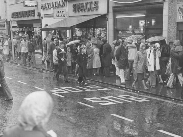 The entrance to The Four Seasons nightclub, later Rudies and now Mister Milo's cafe, pictured on the right in 1977.