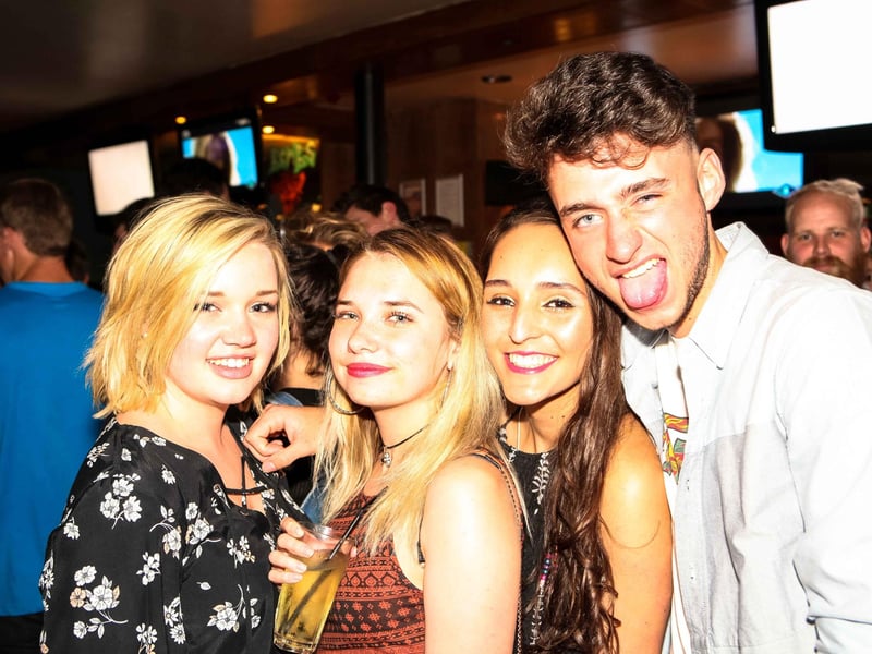 Helena, Kirsty, Kat & Tim in Blue Lounge.
