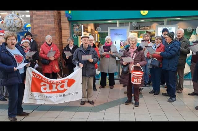 The Sewerby Methodist church group during the Big Sing in the Promenades shopping centre.