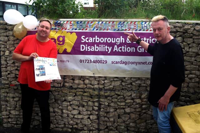 Ian and Tim at Scarborough Disablement Action Group (DAG).