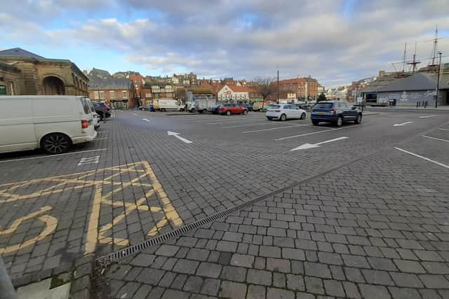 Whitby Railway Station car park - which bikers are no longer banned from.