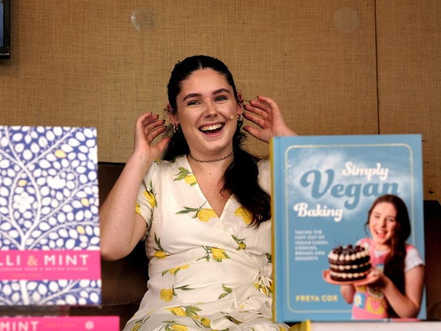 Freya Cox giving a lovely smile as she gives a demonstration.