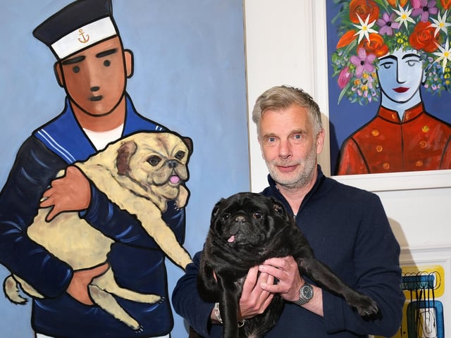 Adam King, based at Gladstone Studio, with some of his work.